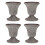 4Pcs Grey Iron Grave Vases for Memorials with Weatherproof Features 1