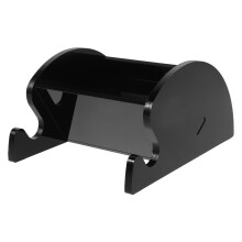 Black Wooden Ink Bottle Stand with Oblique Pen Holder for Desk