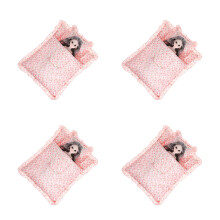 4Sets Multi Cute Mini Dollhouse Bedding Set Soft Fabric Decorative Kit