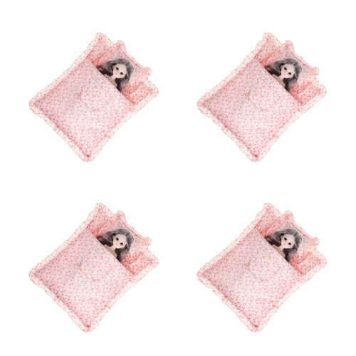 4Sets Multi Cute Mini Dollhouse Bedding Set Soft Fabric Decorative Kit