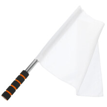 White Competition Referee Flag Sturdy Steel Rod Hand Waving Flag