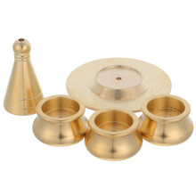 1Set Portable Copper Incense Holder Kit with Cone Mold for Indoor Use