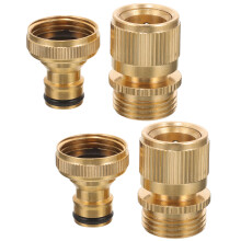 2Sets Golden Brass Quick Coupler Adapters for Home Garden