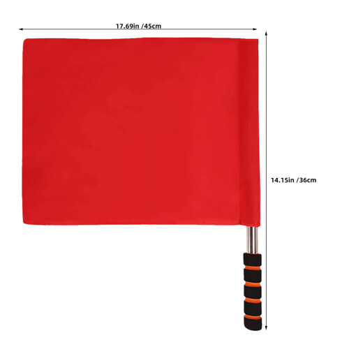 10Pcs Durable Red Assistant Referee Flags with Non-Slip Sponge Handle 1
