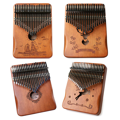 Practical 21 Key Kalimbas Thumb Piano Premium Wood Texture-2 1