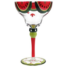 Cocktailglas Van Rood Met Tropisch Patroon