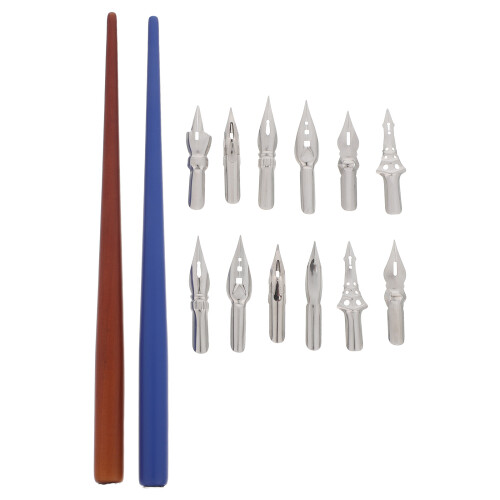 2Ensembles Plumes En Bois Avec Pointe Acier,