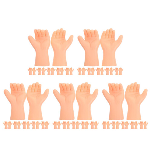 30Pairs Realistic Beige Plastic Miniature Doll Hands for Craft Use 2