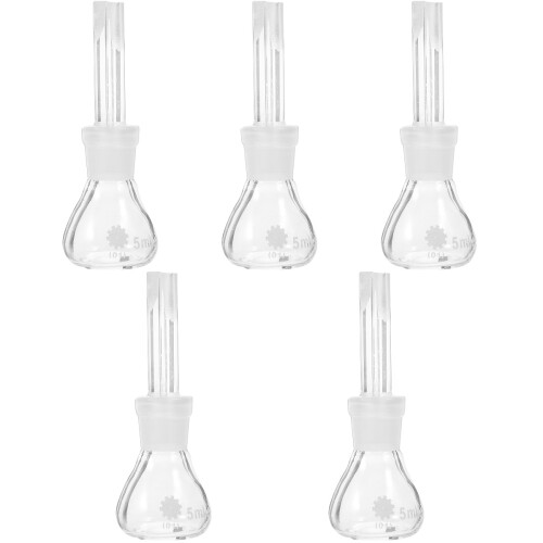 5Pcs Transparent Glass Density Bottles with Stopper for Lab Use 1