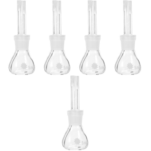 5Pcs Transparent Glass Density Bottles with Stopper for Lab Use 2