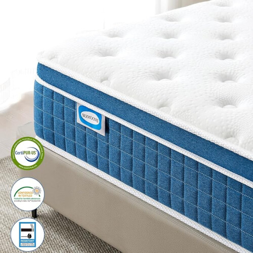 SEZMOONSI King Size Mattress 10.6 Inch, 5FT Medium 1