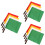 12Pièces Drapeaux À Main Pour Arbitres Multisports Couleurs 5