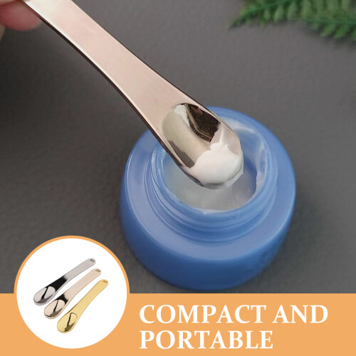 3Pcs Reusable Zinc Alloy Makeup Spoon Spatulas for Home Use Assorted 2