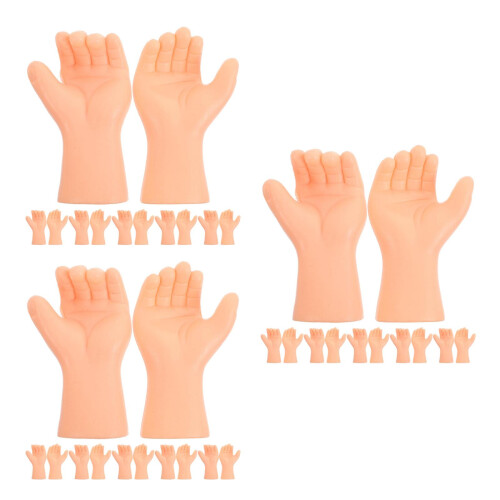 18Pairs Realistic Beige Plastic Mini Hands Doll Making Accessories Kit 2