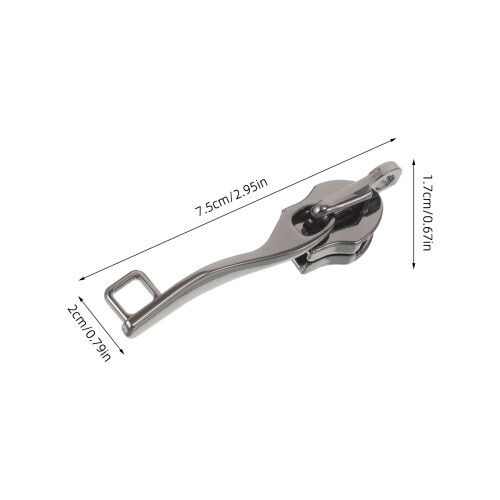 Zipper Pull Replacement Black Zinc Alloy 4 Pairs 1