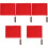 5Pcs Bright Red Soccer Referee Flags with Non-Slip Sponge Handle 2