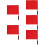 5Pcs Bright Red Soccer Referee Flags with Non-Slip Sponge Handle 9