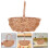 Light Brown Handwoven Willow Picnic Basket for Eggs and Vegetables 6