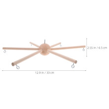 2Pcs Wooden Crib Mobile Kit with Six Legs for Baby Room Hanging Decor