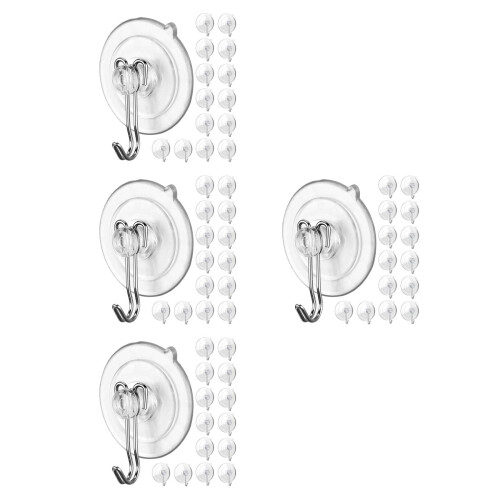 80Pcs Clear Suction Cup Holders Hooks for Glass Shower Kitchen 1