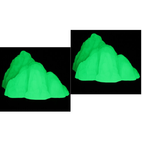 2Pcs Lightweight Light Green Plastic Rockery Desktop Aquarium Decor 2
