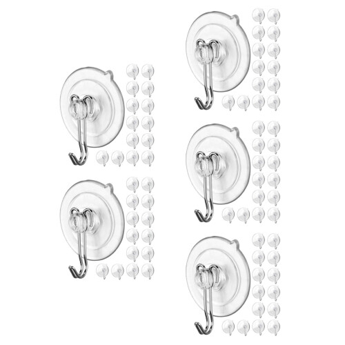 100Pcs PVC Suction Cup Hooks Heavy Duty for Window and Kitchen 2