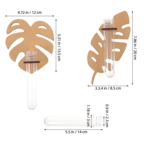 2Pièces Mural Hydroponique Bois Feuille Monstera 1