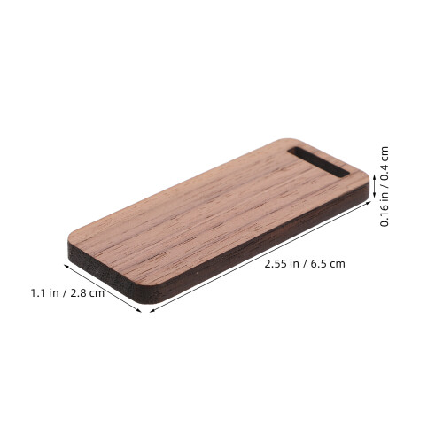 10Pcs Pet Wood Tags Light Brown Rectangle Rounded Corner Labels 1