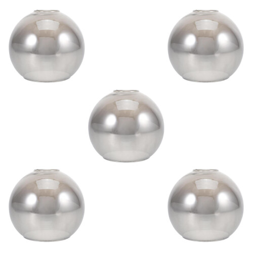 5Pcs Light Grey Glass Globe Lamp Shade Replacement for Wall Sconces 2