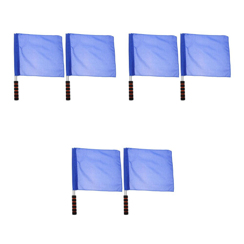6Pcs Outdoor Traffic Control Flags Bright Blue Handheld Referee Flags 1