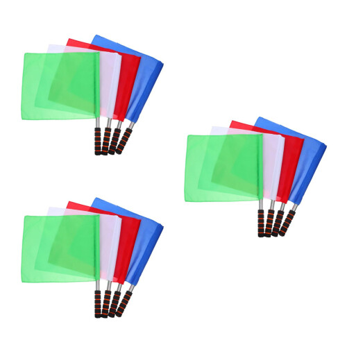 12Pièces Drapeaux Arbitre Multisports Mousse Assortis 2