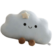 Premium Cloud Design Lumbar Support Pillow Backrest-Blue