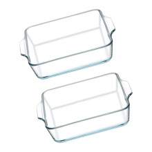 2-teiliges mikrowellengeeignetes Backformen-Set aus Glas,-0,4L