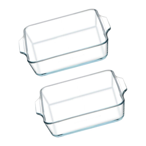 2-teiliges mikrowellengeeignetes Backformen-Set aus Glas,-0,4L