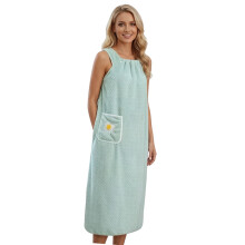Corals Fleece Bath Sheet Double Brushed For Comfortable-Green