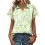Women's Button-Down Shirts, Short Sleeve, V-Neck,-Mint S 1