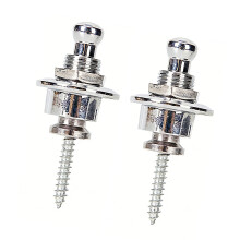 2PCS Guitar Strap Security Locks Strap Buttons Guitar-Silver M