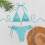 Women's 2 Piece Polka Dots Halter Bikini Set Tie-azureblue S 3