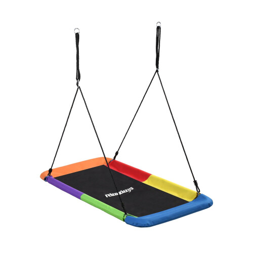 Columpio nido rectangular, capacidad de 150 kg, altura ajustable