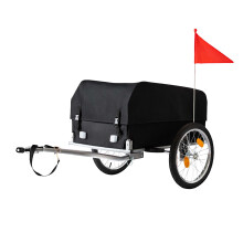 Reboque dobrável para carga de bicicleta com capa resistente às intempéries.