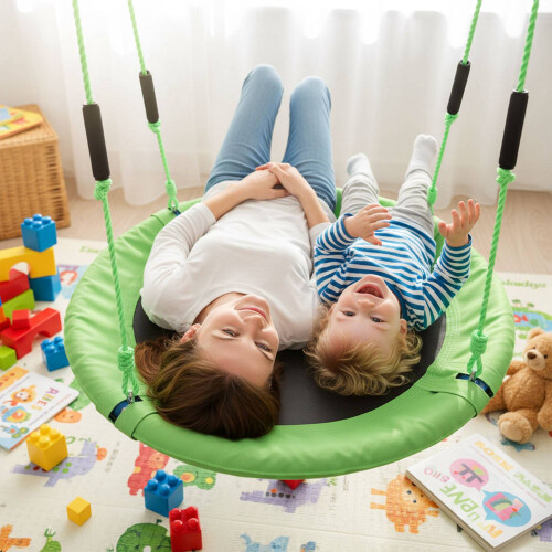 Ronde kindernestschommel met schuimrubberen handgrepen 2