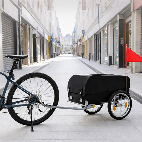 Remorcă pliabilă pentru biciclete cu husă rezistentă la intemperii 1