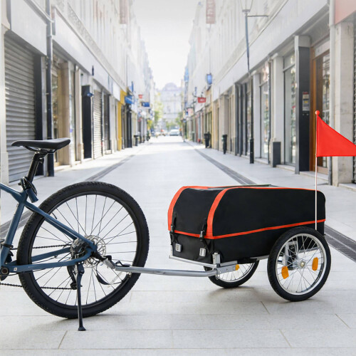 Reboque dobrável para carga de bicicleta com capa resistente às intempéries. 1