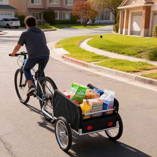 Reboque dobrável para carga de bicicleta com capa resistente às intempéries. 2