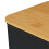 Caja de almacenamiento de plástico con tapa de bambú, apilable 8