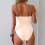 Eendelig badpak voor dames Ring gekoppeld Monokini-rozerood M 6