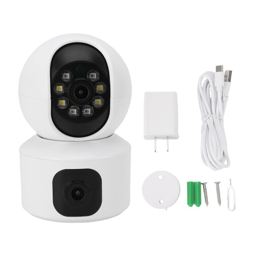 Dual-Linsen-Sicherheitskamera ABS, WLAN, Bluetooth, Tuya-App 1