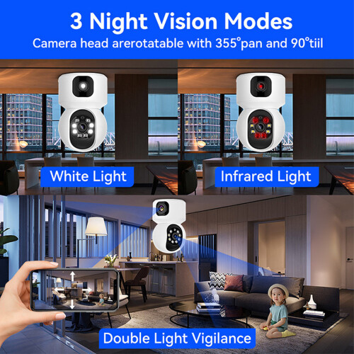 Dual-Linsen-Sicherheitskamera ABS, WLAN, Bluetooth, Tuya-App 2