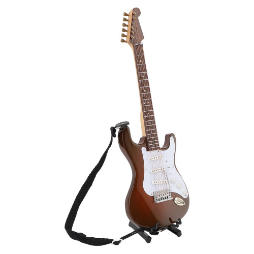 Mini-E-Gitarre Modell 24 cm Weiß Kaffee