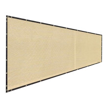 Balkon-Sichtschutzzaun 1x5m Beige/Schwarz Rand 500 g